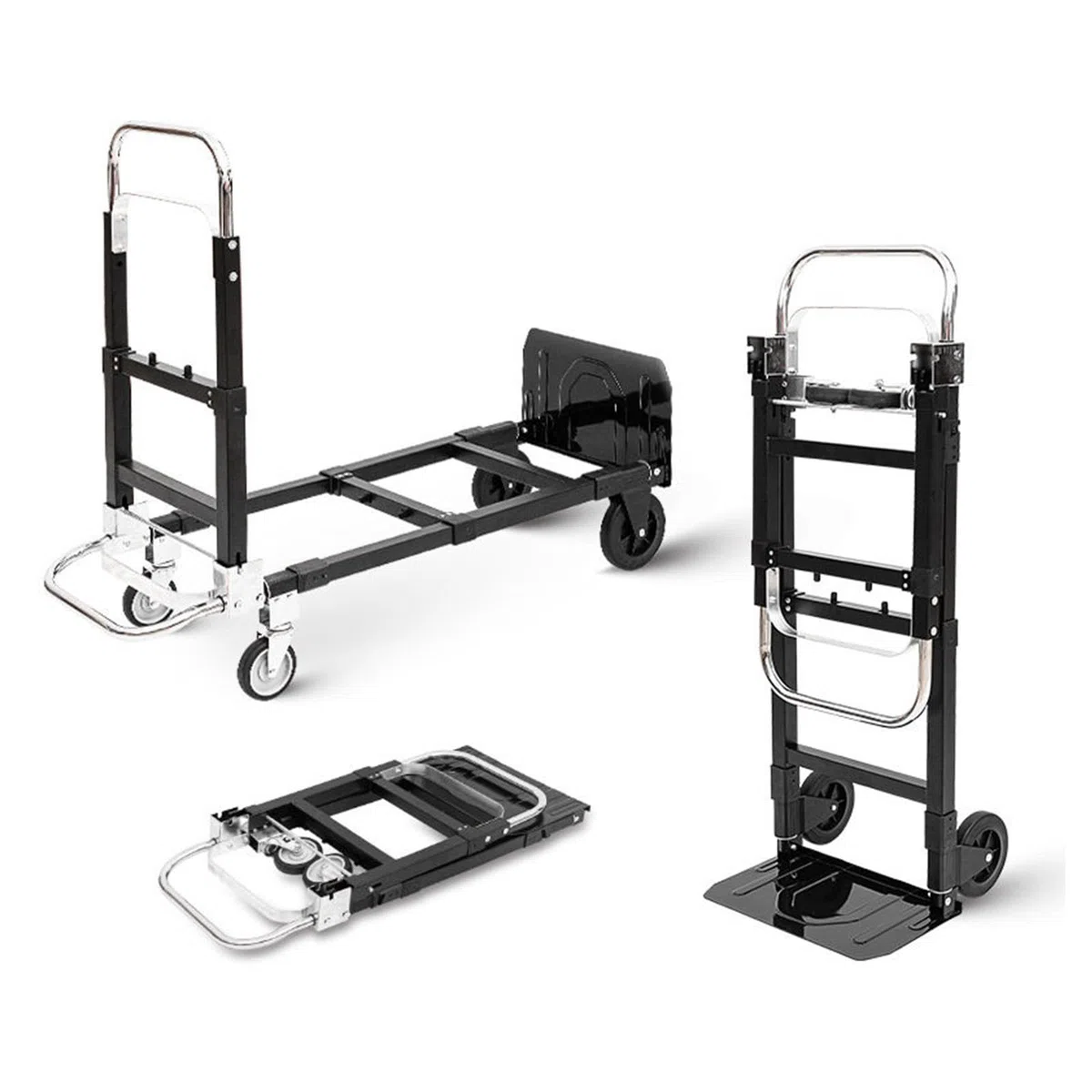 Chariot Manuel Pliant en Acier, 220 KG Chariot Convertible Robuste
