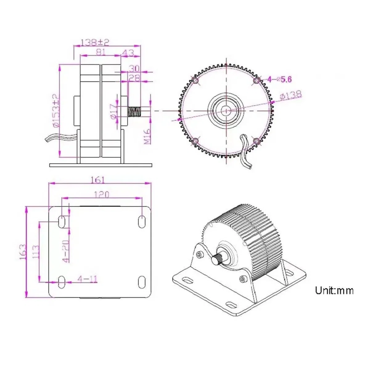 Turbine éolienne Maglnet 3kw 4kw 5kw 6kw, générateur à aimant Permanent 12/24/48v, basse vitesse 250 tr/min, for usage domestique(Double shafts,24V,5KW)