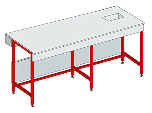 374102 Plan de Travail, 600 mm, et Piètement Métallique, Profondeur 600 mm, L 1200 mm, Verre Émaillé