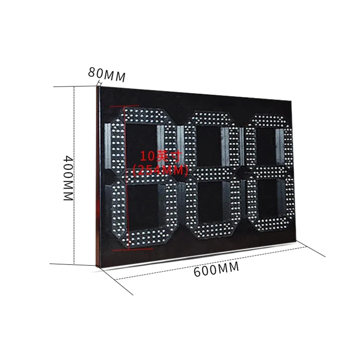 Écran numérique LED d'extérieur, 10 pouces, affichage du compte à rebours à 3 chiffres, for la publicité commerciale, résistance aux intempéries IP65 Utilisation multiscénario