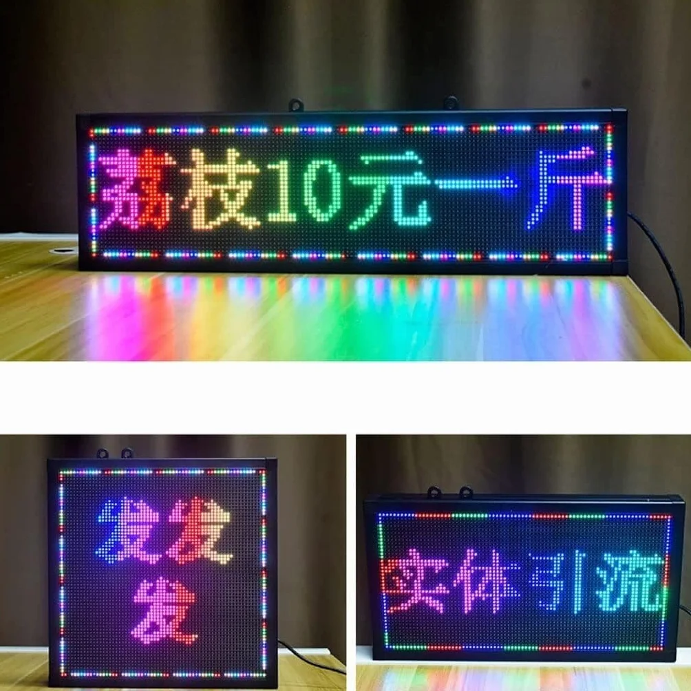 BUNIQ Écran de défilement LED, Panneau matriciel LED, Affichage Polychrome, informations de défilement, lumière, Magasin Programmable