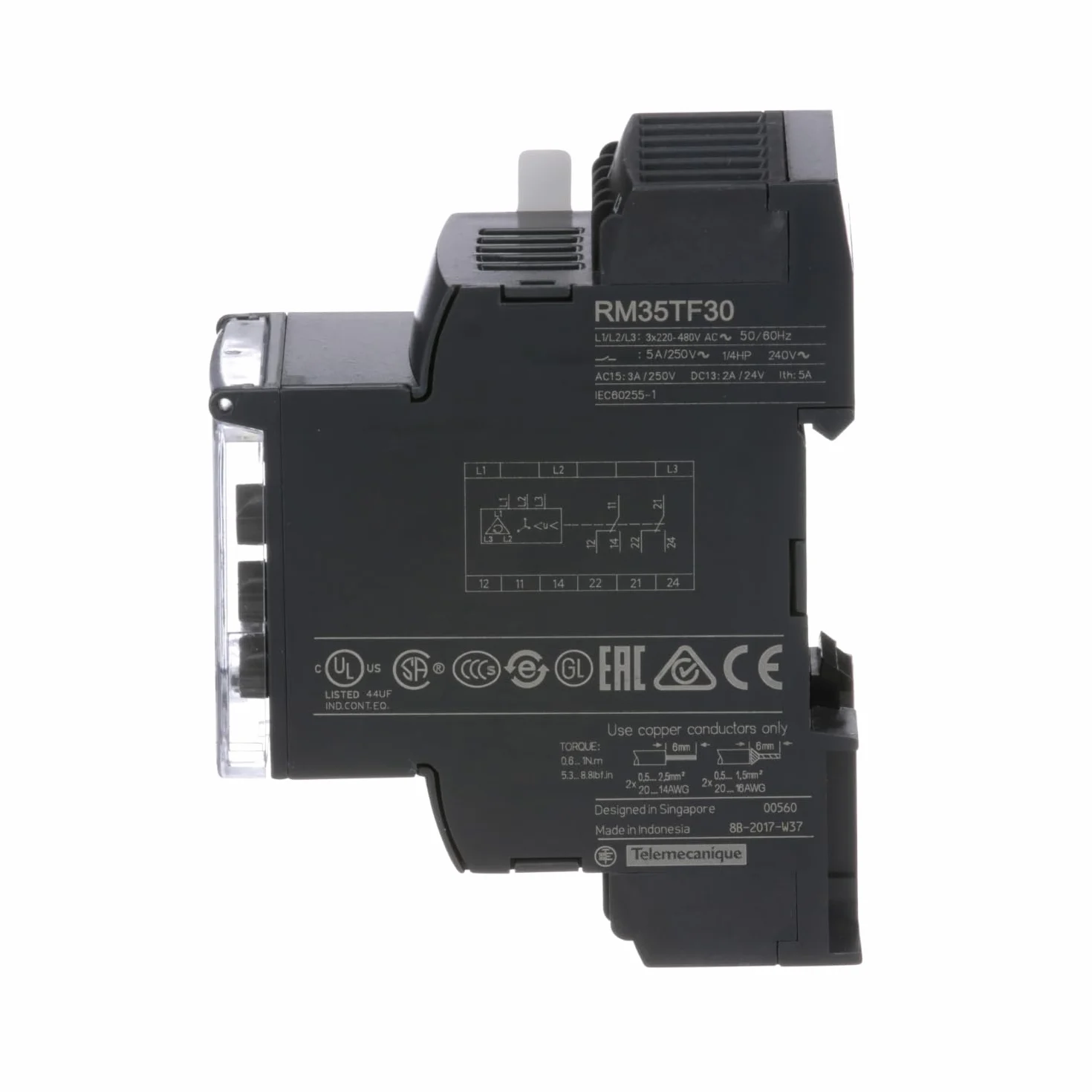 Schneider Electric - Harmony RM35-T - relais de contrôle de phase multifonction - plage 194..528Vca - RM35TF30