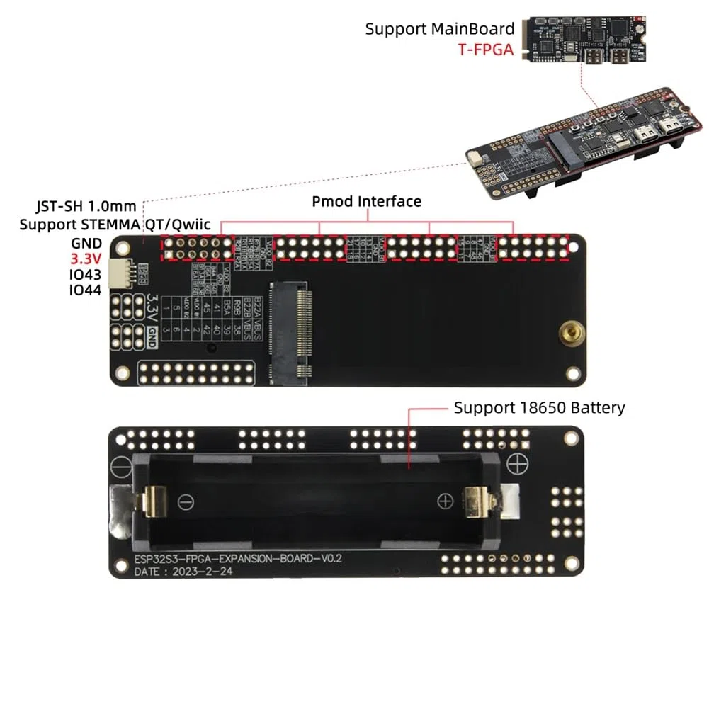 Carte de Développement T-FPGA ESP32-S3 GW1NSR-LV4CQN48PC6/I5 avec Microcontrôleurs Basse Consommation ESP32-S3