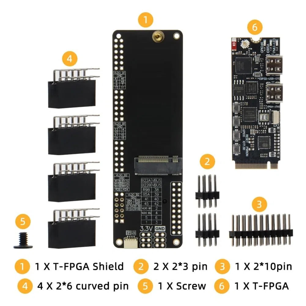 Carte de Développement T-FPGA ESP32-S3 GW1NSR-LV4CQN48PC6/I5 avec Microcontrôleurs Basse Consommation ESP32-S3